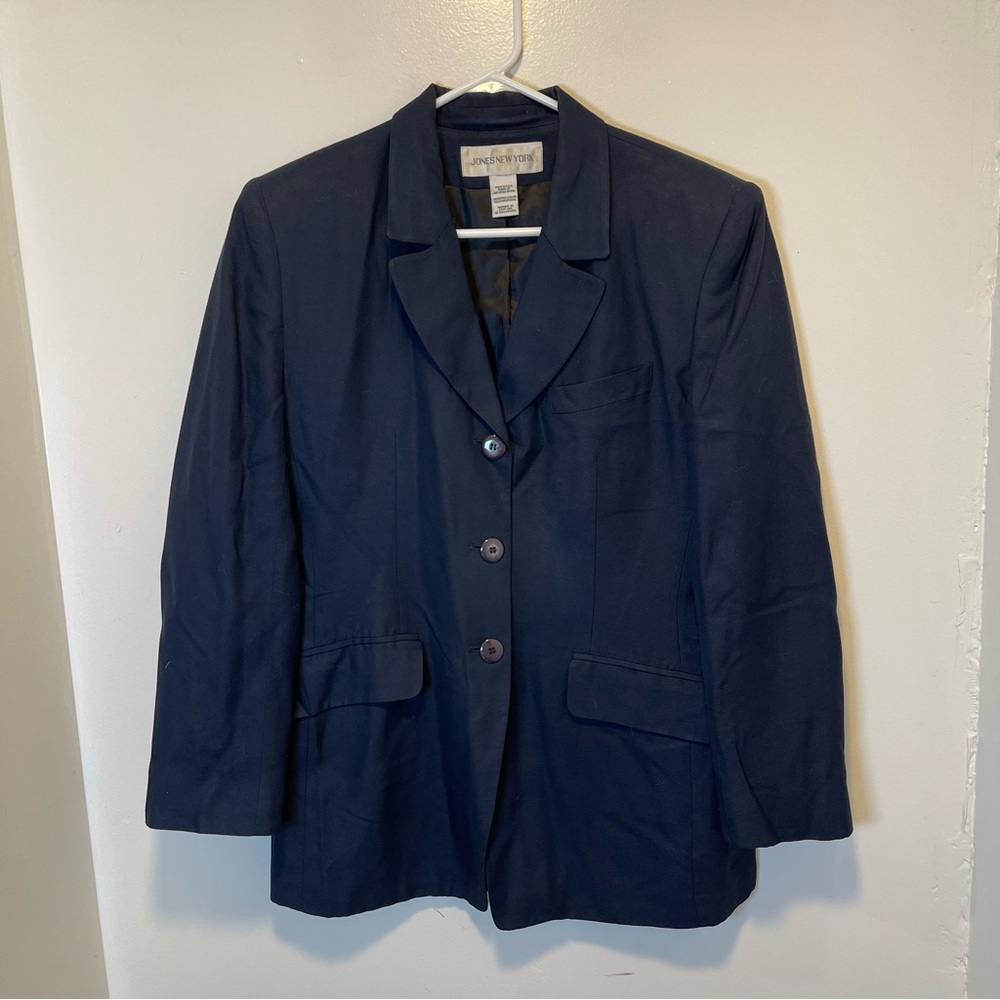 Jones New York Navy Blue Blazer women’s size large‎
